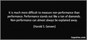 difficult to measure non-performance than performance. Performance ...