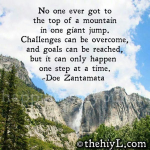 Don't jump take steps to reach d top.