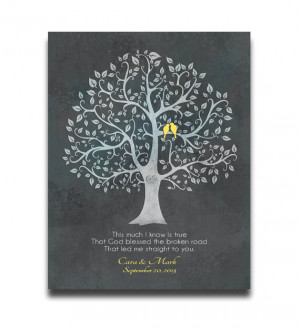 God Bless the Broken Road Personalized Anniversary CANVAS Wedding Gift ...