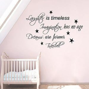 Wall Decals Vinyl Decal Sticker Wording Tinkerbell Quote Laughter Is ...