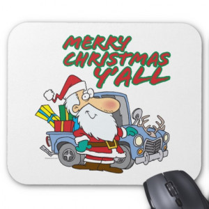 merry christmas yall redneck santa mouse pads