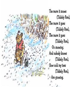 Winnie the Pooh House at Pooh Corner Snowy Piglet and Pooh Bear The ...