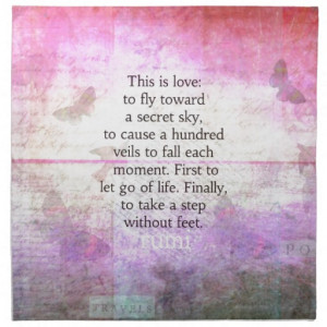 Rumi quote.Spiritual, Inspirational LOVE art Cloth Napkin