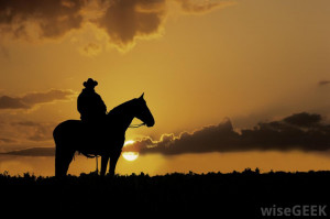 Cowboy Horse Sunset Free Hd Wallpaper