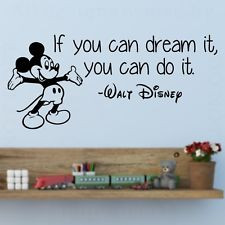 Disney Mickey If You Can Dream It Do It Wall Quote Vinyl Wall Decal ...