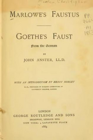 ... by marking “Marlowe's Faustus/Goethe's Faust” as Want to Read