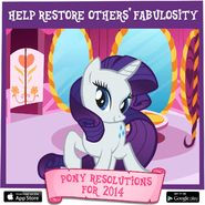 Alternate version of Rarity's pony resolutions 2014 image, showing her ...