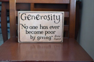 Generosity Anne Frank Shelf Quote by CardsandCanvas, $12.00