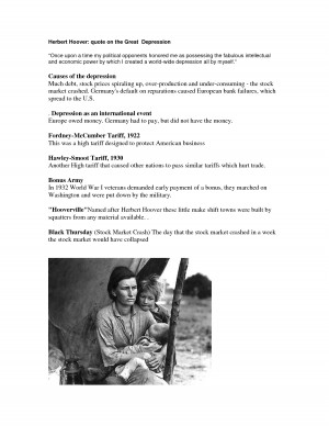 quote on the Great Depression Once upon a time my political opponents ...