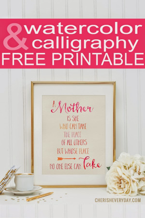 You can print, frame, keep for yourself or give as a gift to your mom ...