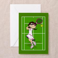 Cute Tennis Girl Greeting Card for