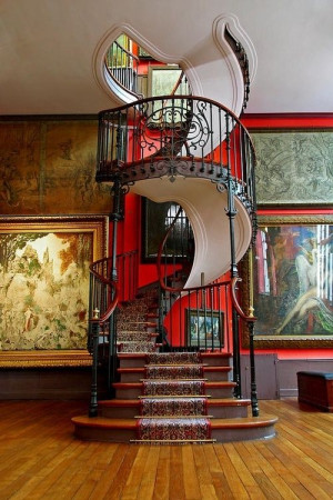 Spiral staircase at the Musée national Gustave Moreau in Paris ...