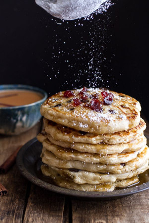 Rum and Cranberry Pancakes with Butter Rum Sauce | halfbakedharvest ...