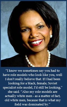 Condoleezza Rice: I like her statement about role models. Her and Ben ...