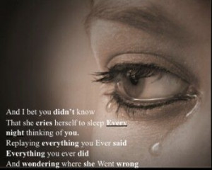 cry myself to sleep every night