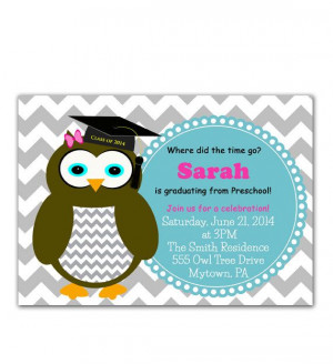 Owl Graduation Party Invitation Preschool by PurpleChicklet, $18 ...