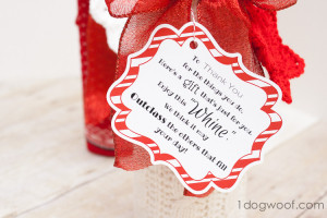 Wine and Whine Gift with Sock Gift-Wrapping and Printable