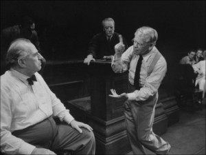 ... and Paul Muni Performing in a Scene from the Play 'Inherit the Wind