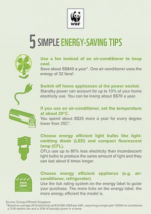 Handy energy saving tips / ©: WWF-Singapore