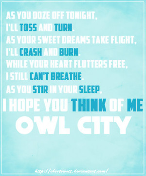 Owl City | I Hope You Think Of Me by RedPandaAlly