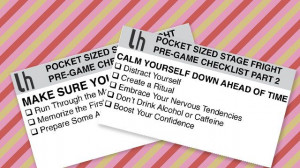 Cards to help calm you down before a speech