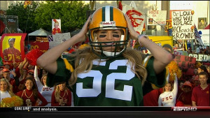 Erin Andrews rocks a Green Bay Packers Halloween Outfit