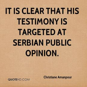 Christiane Amanpour - It is clear that his testimony is targeted at ...