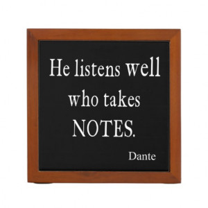Vintage Dante Quotes Listen Well Take Notes Quote Pencil Holder