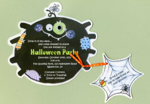 Spider wording halloween invitations