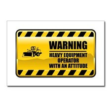 Warning Heavy Equipment Operator Postcards (Packag for