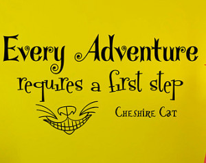 Alice in Wonderland Quo te Decal Every adventure requires Cheshire Cat ...