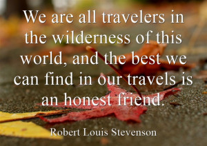We are all travelers in the wilderness of this world, and the best we ...