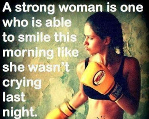 strong woman can smile in crying days