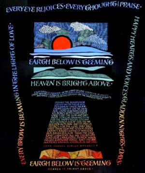 Earth below is teeming, heaven is bright above. Calligraphy quote by ...