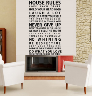 House-Rule-quote-wall-art-decal-for-home-Large-Black-vinyl-wall ...