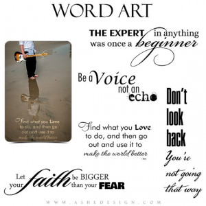 Inspirational Word Art Quotes Photo Overlays for Scrapbooking - MAKE ...