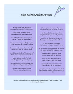 High School Graduation Poems