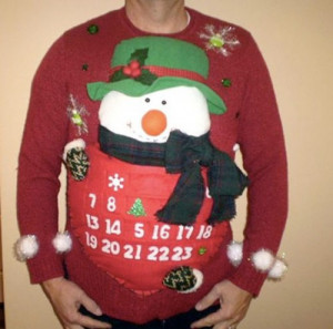 Quotes About Ugly Sweaters ~ Ugly Christmas Sweater Snowman Countdown