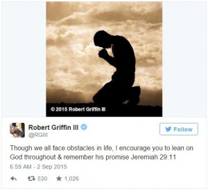 RGIII takes to Twitter to muse upon situation with Bible quote | FOX ...
