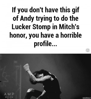 Andy Biersack Trying To Do The Lucker Stomp | via Tumblr