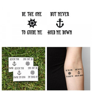 Nautical Temporary Tattoo Quote (Set of 2)-0