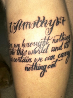 Christian Tattoos – 1 Timothy 6:7