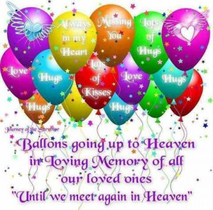 Balloons going up to heaven
