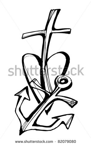 ... , Collection of drawing symbols, cross, heart, anchor - stock vector