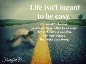life isn t meant to be easy it s meant to be lived sometimes happy ...