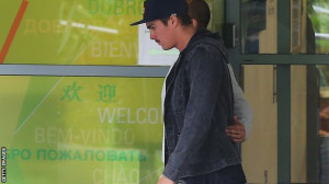 Sean Abbott leaves St Vincent's Hospital in Sydney on Thursday