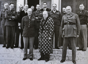 Churchill in dressing gown