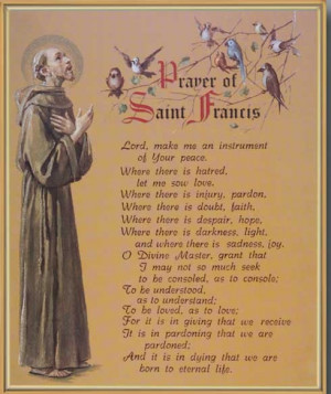 Prayer of St. Francis Gold Framed Print - Full Color