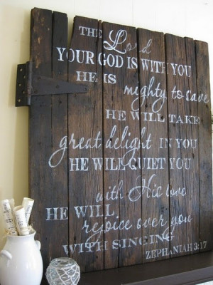 scripture on old door