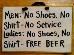 men vs women funny beer sign